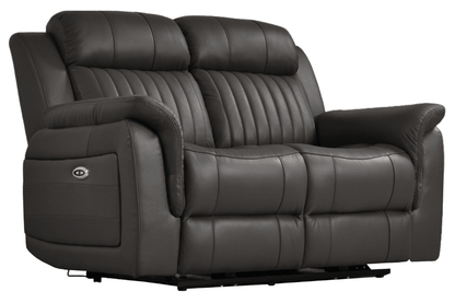 Cidliano Genuine Leather Grey Electric Power Recliner 2 Seater Sofa