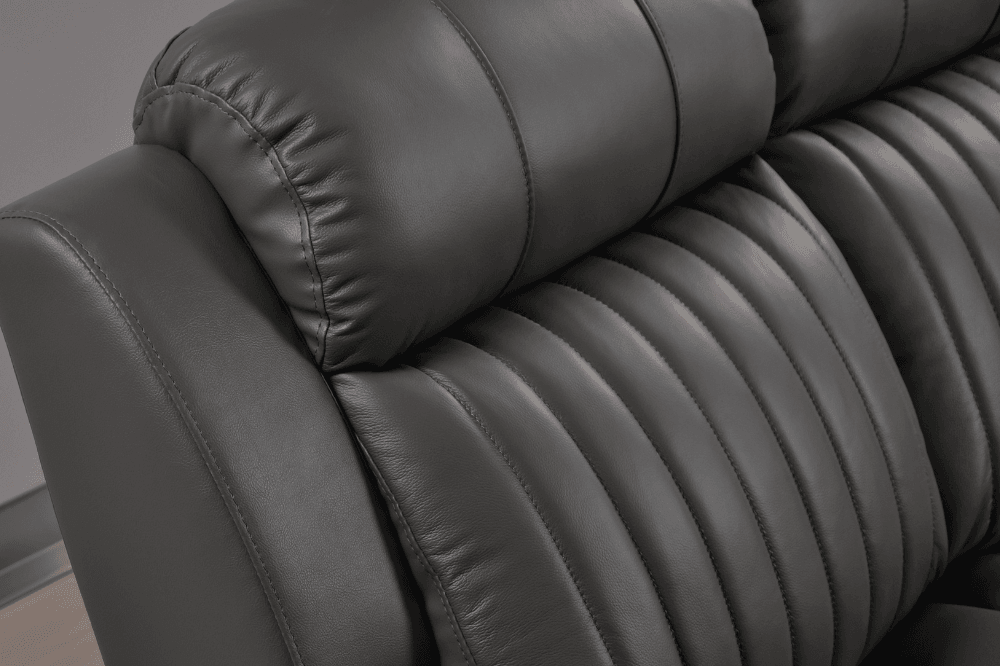 Cidliano Genuine Leather Grey Electric Power Recliner 2 Seater Sofa