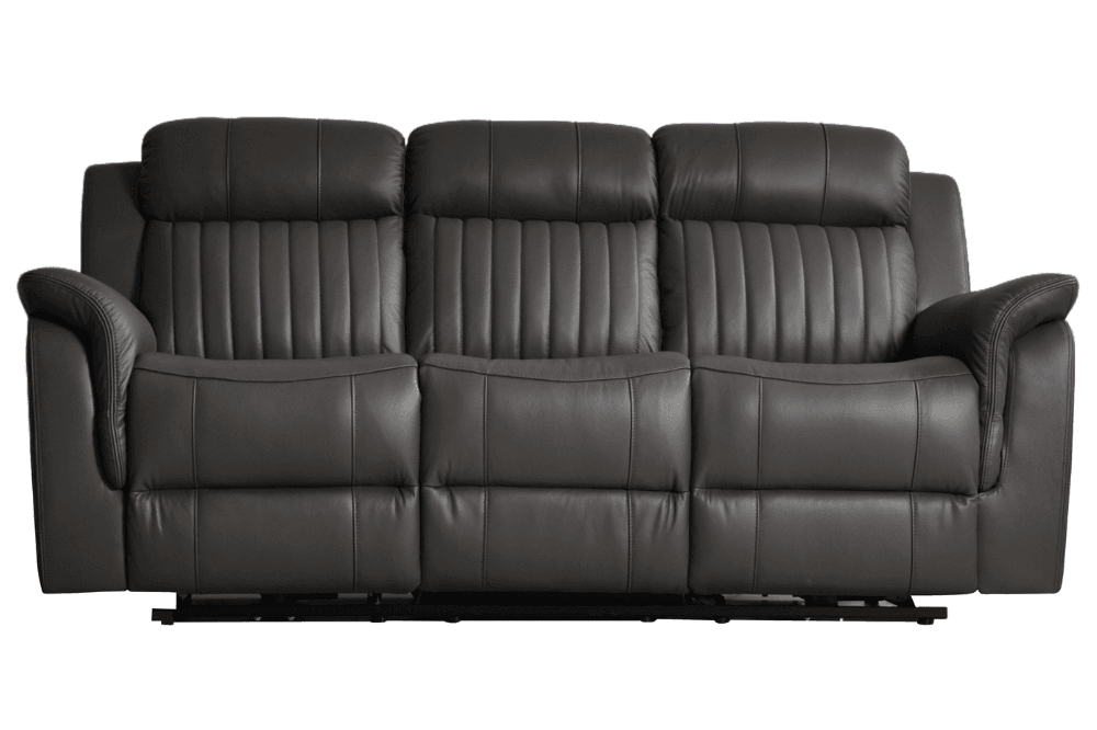 Cidliano Genuine Leather Grey Electric Power Recliner 3 Seater Sofa