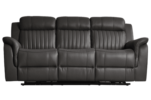 Cidliano Genuine Leather Grey Electric Power Recliner 3 Seater Sofa