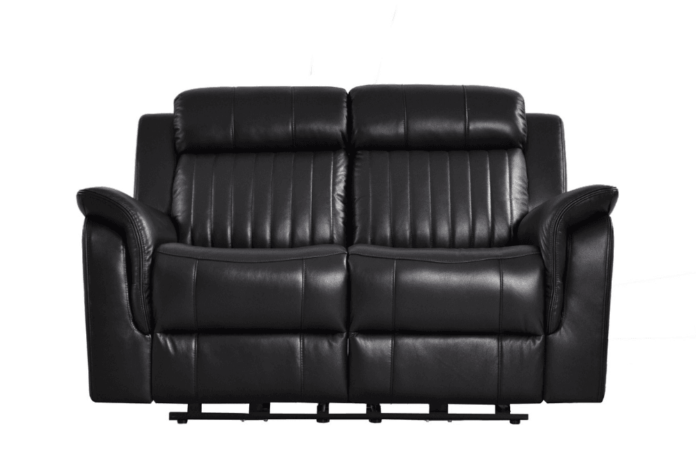 Cidliano Genuine Leather Black Electric Power Recliner 2 Seater Sofa