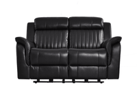 Cidliano Genuine Leather Black Electric Power Recliner 2 Seater Sofa