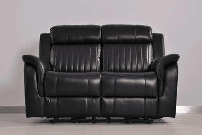 Cidliano Genuine Leather Black Electric Power Recliner 2 Seater Sofa