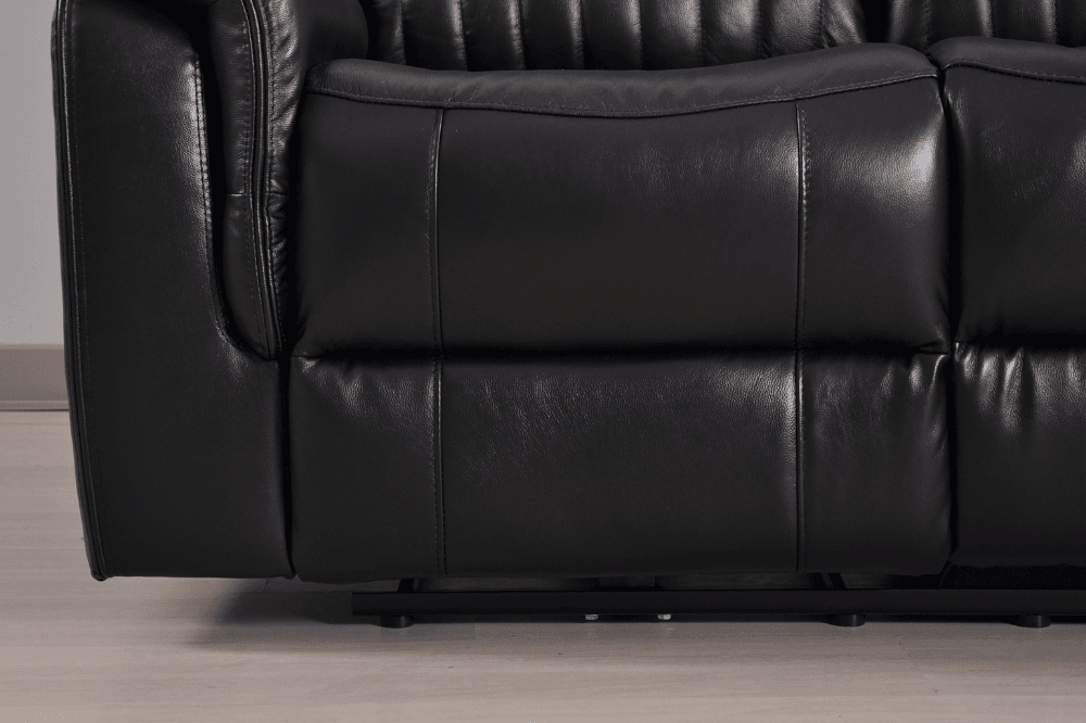 Cidliano Genuine Leather Black Electric Power Recliner 2 Seater Sofa
