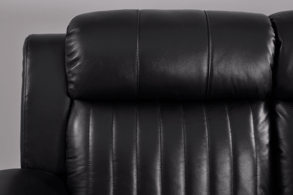 Cidliano Genuine Leather Black Electric Power Recliner 2 Seater Sofa