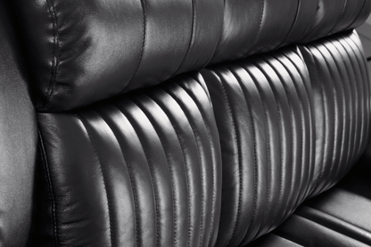 Cidliano Genuine Leather Black Electric Power Recliner 2 Seater Sofa