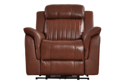 Cidliano Genuine Leather Tan Electric Power Recliner Armchair
