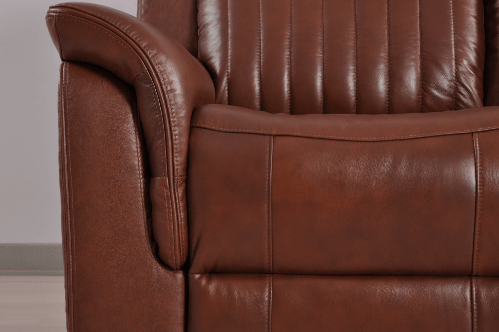 Cidliano Genuine Leather Tan Electric Power Recliner 2 Seater Sofa