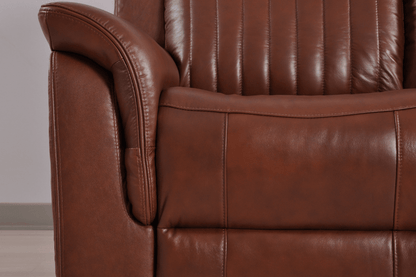 Cidliano Genuine Leather Tan Electric Power Recliner 2 Seater Sofa