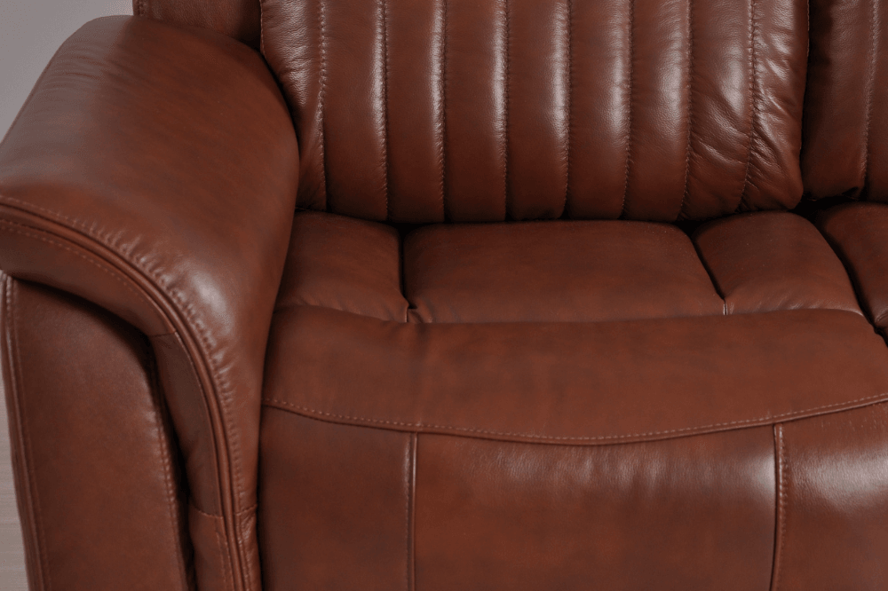 Cidliano Genuine Leather Tan Electric Power Recliner 2 Seater Sofa