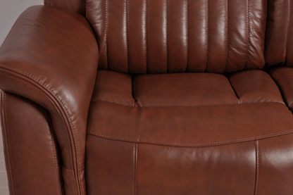 Cidliano Genuine Leather Tan Electric Power Recliner 2 Seater Sofa