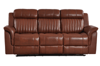 Cidliano Genuine Leather Tan Electric Power Recliner 3 Seater Sofa