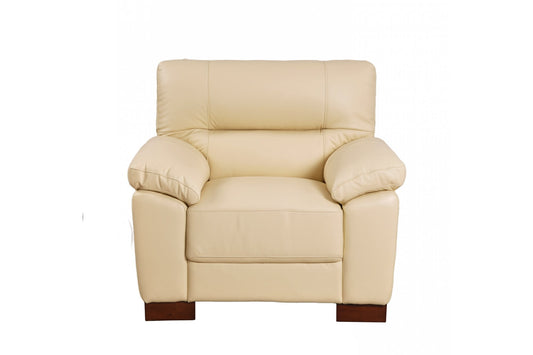 Dalmore Genuine Leather Cream Armchair