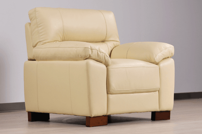 Dalmore Genuine Leather Cream Armchair