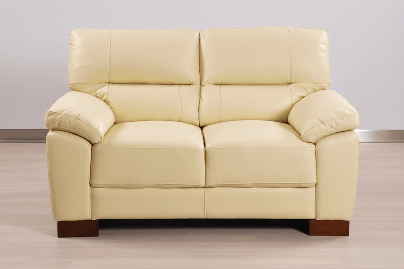 Dalmore Genuine Leather Cream 2 Seater Sofa - Furniture Instore