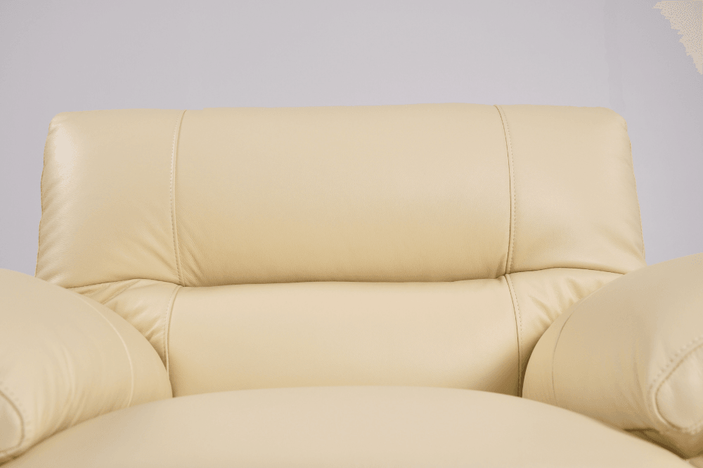 Dalmore Genuine Leather Cream 2 Seater Sofa