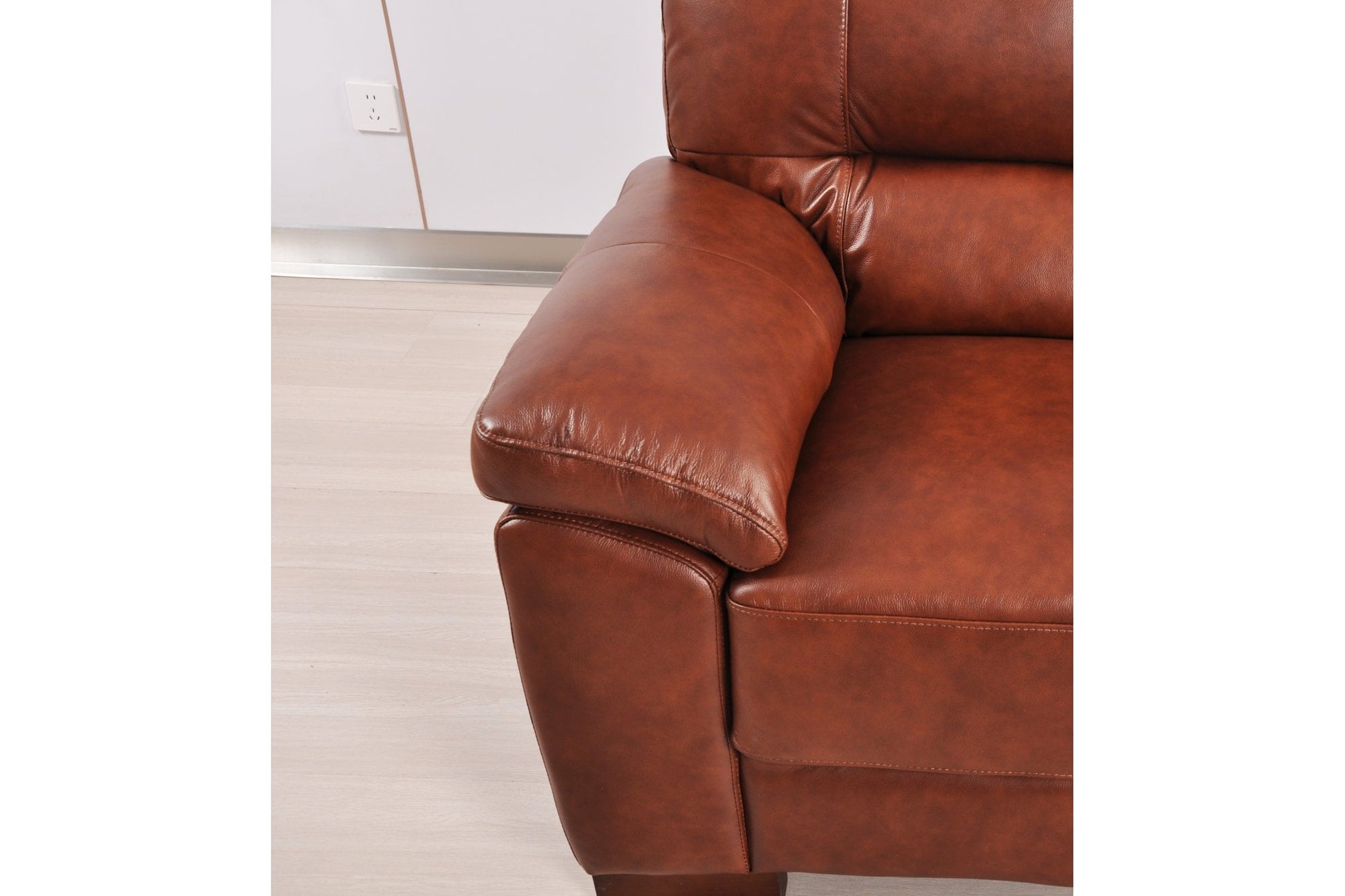 Dalmore Genuine Leather Tan Armchair - Furniture Instore