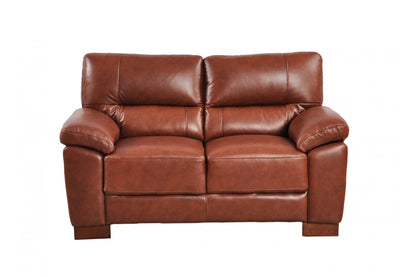 Dalmore Genuine Leather Tan 2 Seater Sofa