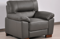 Dalmore Genuine Leather Grey Armchair - Furniture Instore