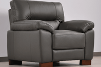 Dalmore Genuine Leather Grey Armchair - Furniture Instore