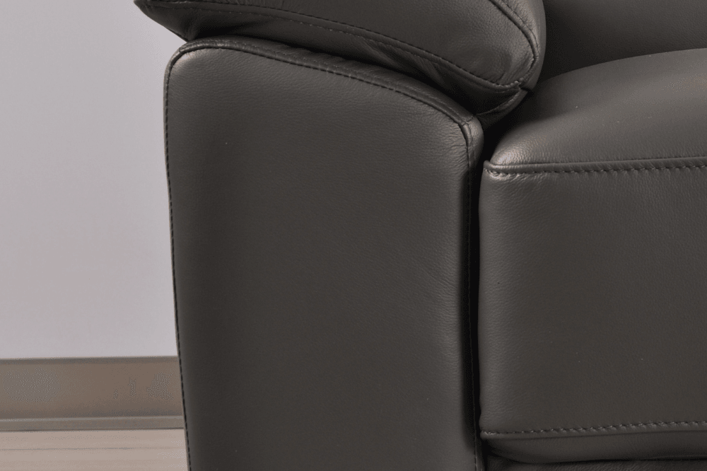 Dalmore Genuine Leather Grey Armchair