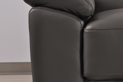 Dalmore Genuine Leather Grey Armchair