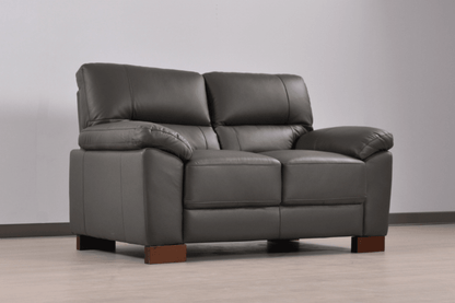 Dalmore Genuine Leather Grey 2 Seater Sofa - Furniture Instore