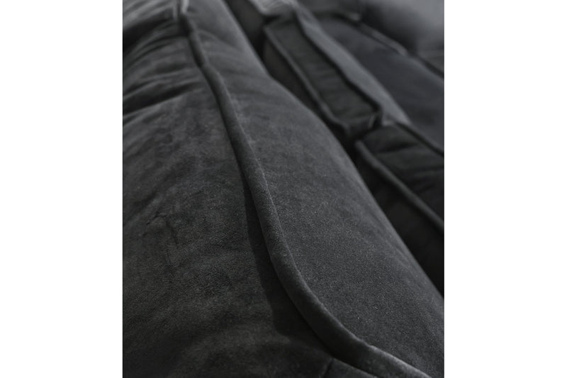 Sloane U Shape Black Velvet Corner Sofa - Furniture Instore