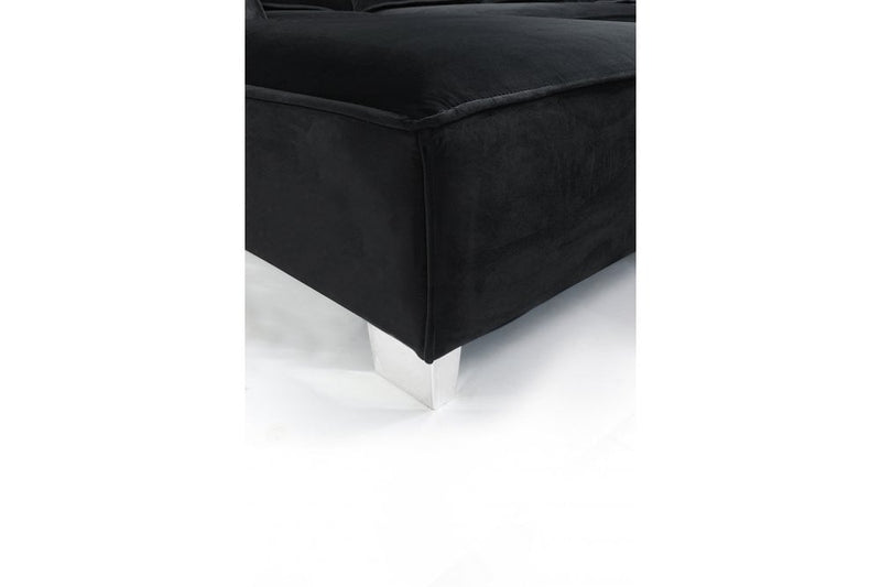 Sloane U Shape Black Velvet Corner Sofa - Furniture Instore