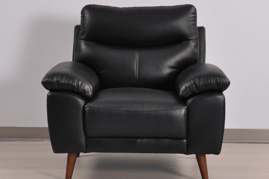 Vantage Genuine Leather Black Armchair - Furniture Instore