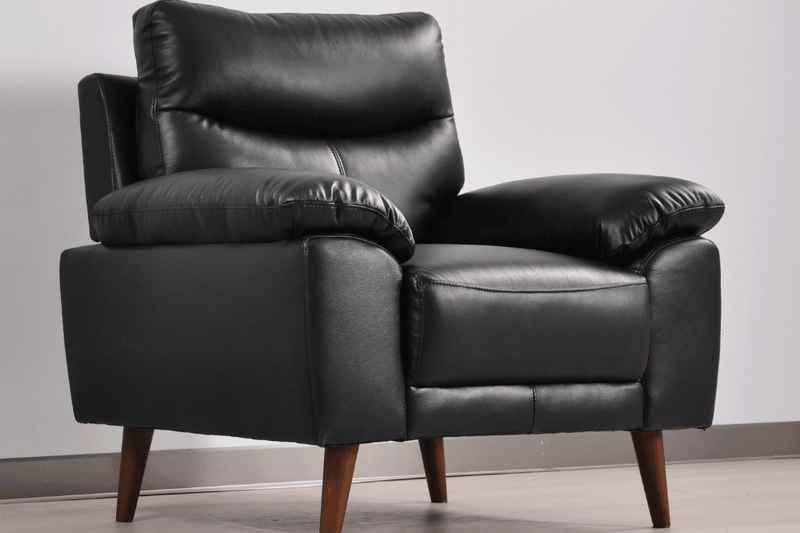 Vantage Genuine Leather Black Armchair - Furniture Instore