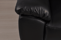Vantage Genuine Leather Black 2 Seater Sofa - Furniture Instore