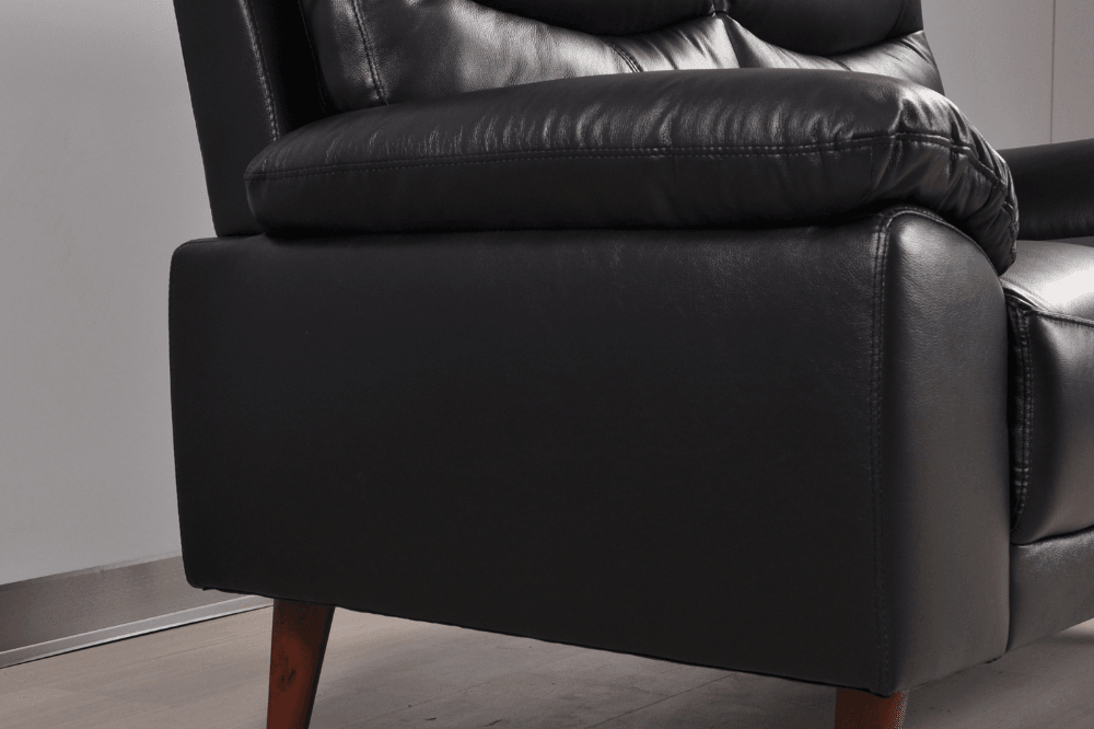 Vantage Genuine Leather Black 2 Seater Sofa