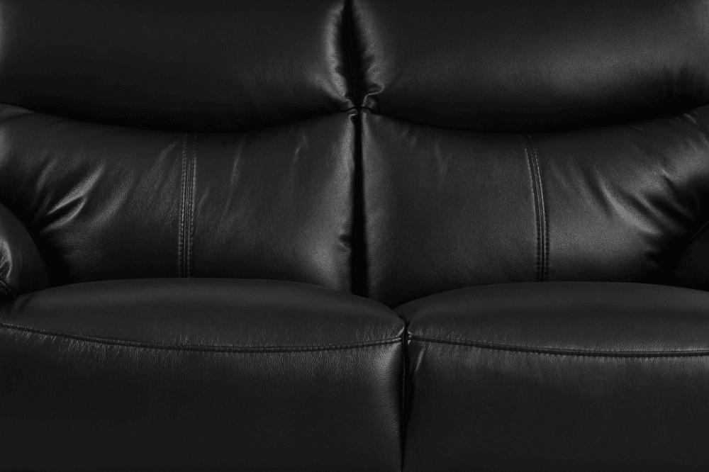 Vantage Genuine Leather Black 2 Seater Sofa