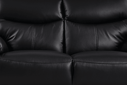 Vantage Genuine Leather Black 2 Seater Sofa