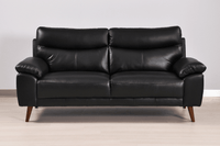 Vantage Genuine Leather Black 3 Seater Sofa - Furniture Instore
