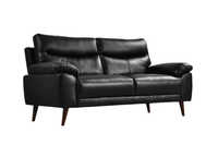 Vantage Genuine Leather Black 3 Seater Sofa - Furniture Instore