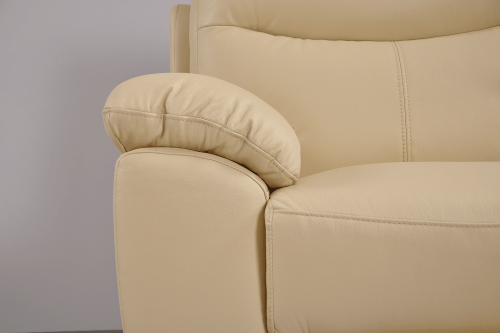 Vantage Genuine Leather Cream Armchair