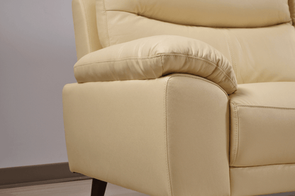 Vantage Genuine Leather Cream 2 Seater Sofa