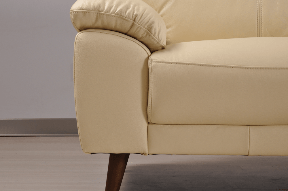 Vantage Genuine Leather Cream 2 Seater Sofa