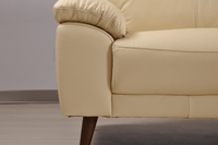 Vantage Genuine Leather Cream 2 Seater Sofa - Furniture Instore