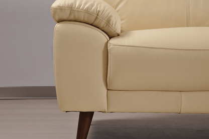 Vantage Genuine Leather Cream 2 Seater Sofa