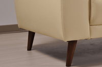 Vantage Genuine Leather Cream 2 Seater Sofa - Furniture Instore