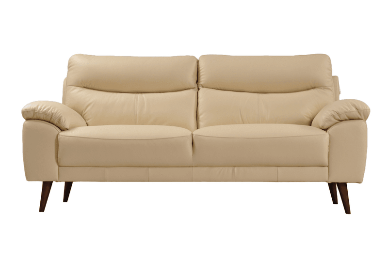 Vantage Genuine Leather Cream 3 Seater Sofa - Furniture Instore