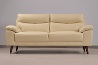 Vantage Genuine Leather Cream 3 Seater Sofa - Furniture Instore