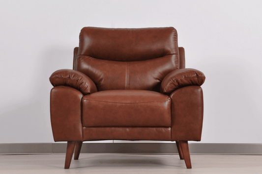 Vantage Genuine Leather Tan Armchair - Furniture Instore