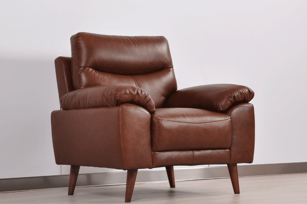 Vantage Genuine Leather Tan Armchair