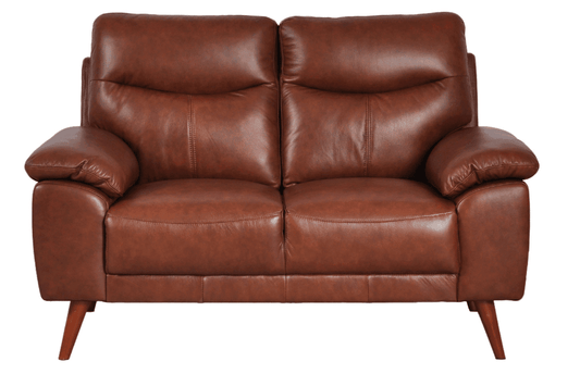 Vantage Genuine Leather Tan 2 Seater Sofa