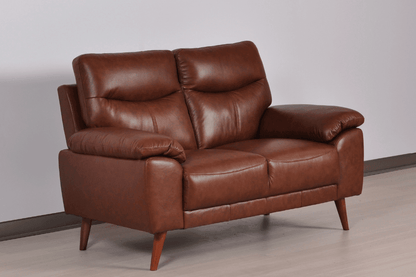 Vantage Genuine Leather Tan 2 Seater Sofa