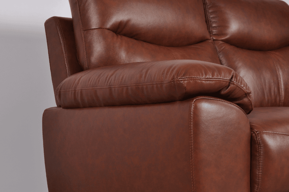 Vantage Genuine Leather Tan 2 Seater Sofa